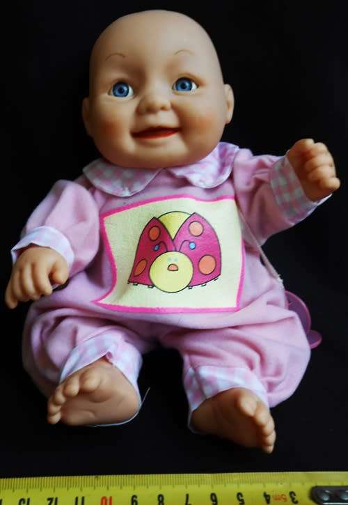 Chubby Baby doll looks like Berenguer doll with big smile 26 cm