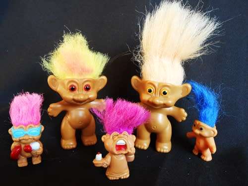 set of Collectable Troll dolls some with cropped hair