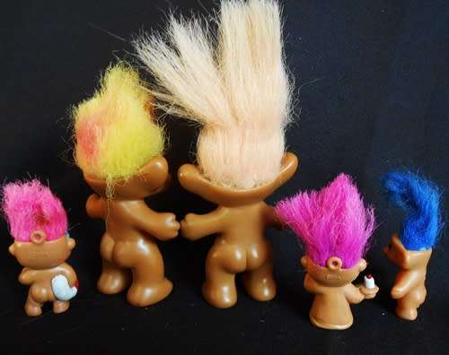set of Collectable Troll dolls some with cropped hair