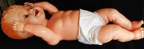 collectable vintage large hard plastic doll 60 cm