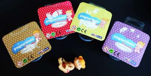 Collectable small dolls Yogurtinis Piccolini with diaper in yogurt tub 4 Dolls set 2
