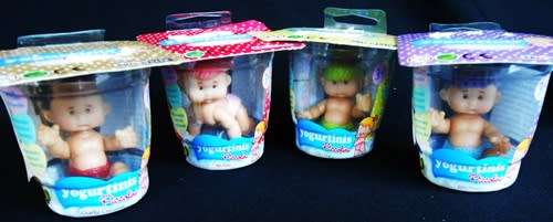 Collectable small dolls Yogurtinis Piccolini with diaper in yogurt tub 4 Dolls set 2