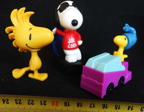 Collectable Snoopy and Woodstock Figures from Mc Donalds Happy Meals 3 figures