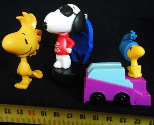 Collectable Snoopy and Woodstock Figures from Mc Donalds Happy Meals 3 figures