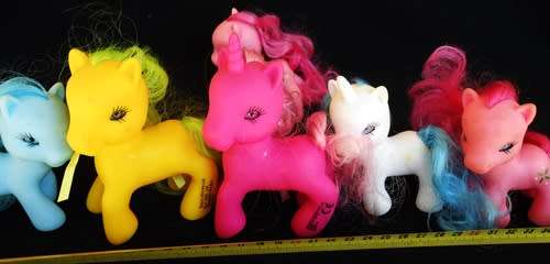 my Little Pony made for Tesco with glass eyes 5 ponies