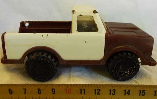Collectible Vintage Torco  Die cast Brown and white Pick Up Truck Toy