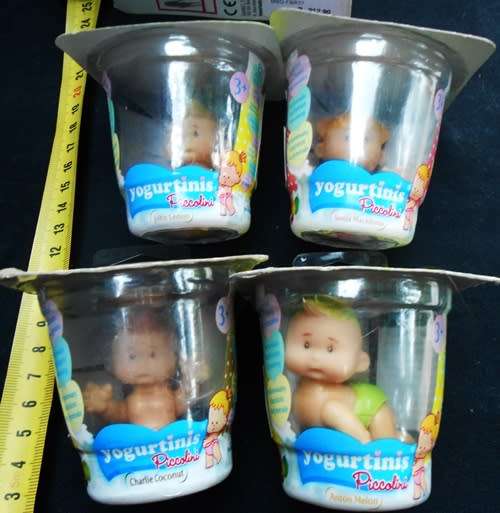 collectable Yogurtini Babies Set of four different small babies in diapers N I P set 3