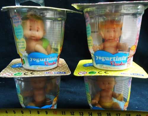 collectable Yogurtini Babies Set of four different small babies in diapers N I P set 3