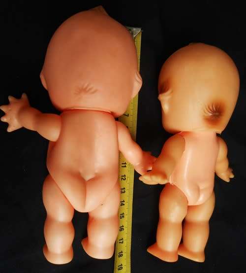 two small Kewpie dolls 18 cm