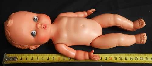 vintage doll hard plastic and rubber with molded hair