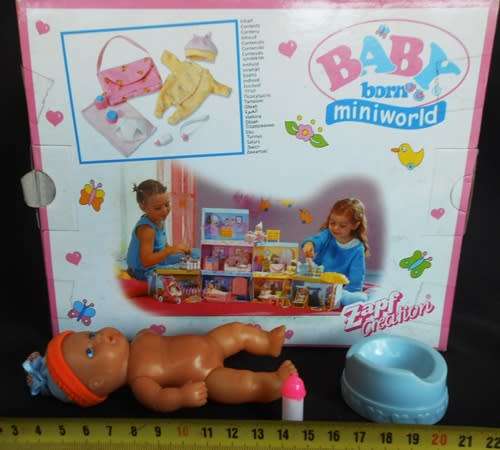 collectable Zapf  Miniworld Baby Born Bath Set with extra Simba baby doll