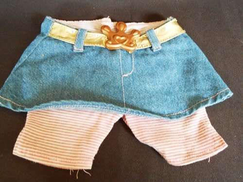denim skirt with leggings and crown buckle for Baby Born doll copyright Zapf Creation