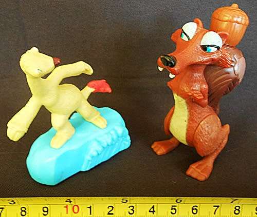 collectable two McDonalds Ice Age Figures Scrat and Sid