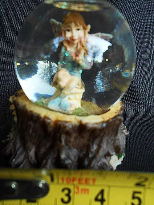 Resin Ornament  base with glass ball with fairy inside