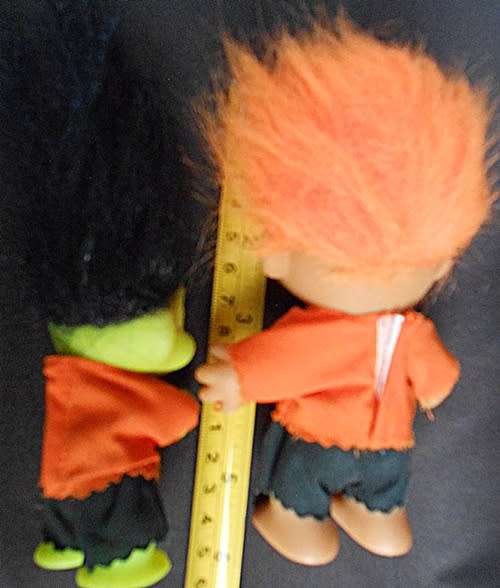 Two Collectable vintage Troll dolls in Halloween  outfits