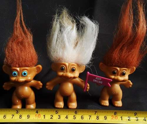 Three Collectable  troll dolls