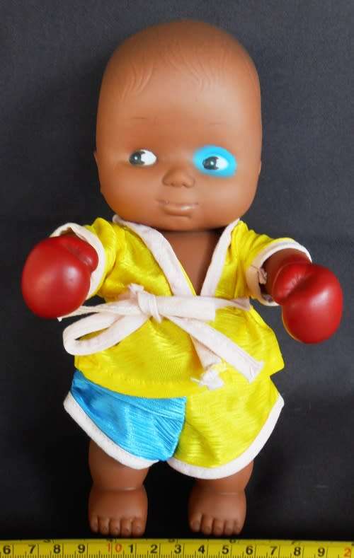 Vintage Collectable Black  Boxer Doll with Black Eye Rare Effanbee 1950`s`