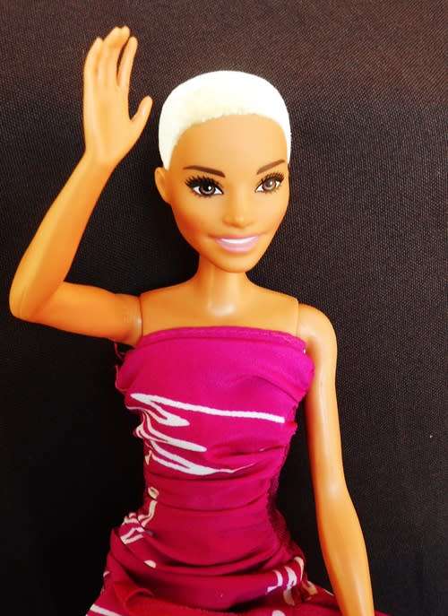 Collectable Barbie Fashionistas Doll #82-CHIC IN PLATINUM BLONDE BUZZ CUT