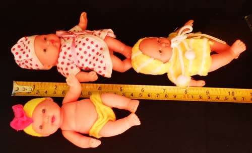 Collectable  Baby Doll Set of 3, 5`  Mini Baby Dolls Looks like Berenguer dolls
