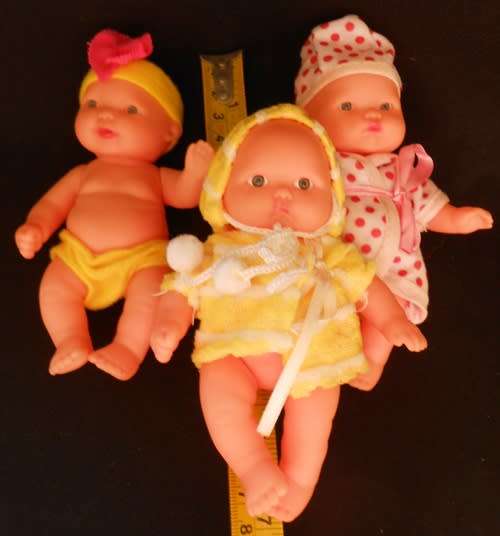 Collectable  Baby Doll Set of 3, 5`  Mini Baby Dolls Looks like Berenguer dolls