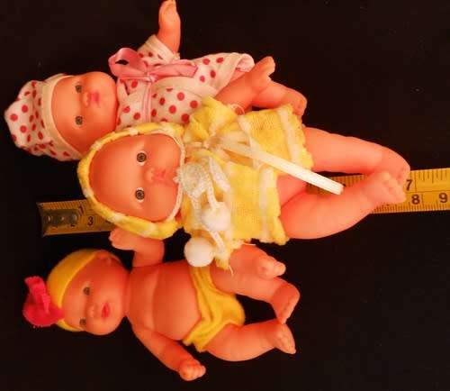 Collectable  Baby Doll Set of 3, 5`  Mini Baby Dolls Looks like Berenguer dolls