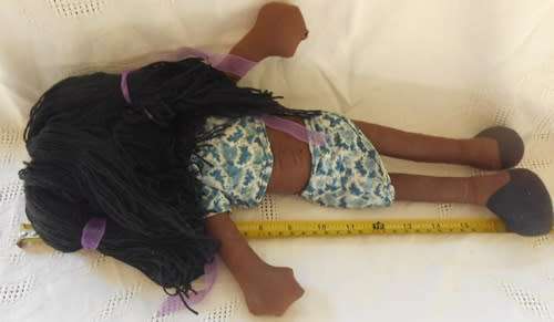 vintage brown cloth/rag doll very well made with painted face