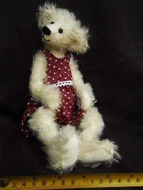 Handmade Collectable Teddy Bear `Megan` made and designed by Soft sculpture artist Carol Casey