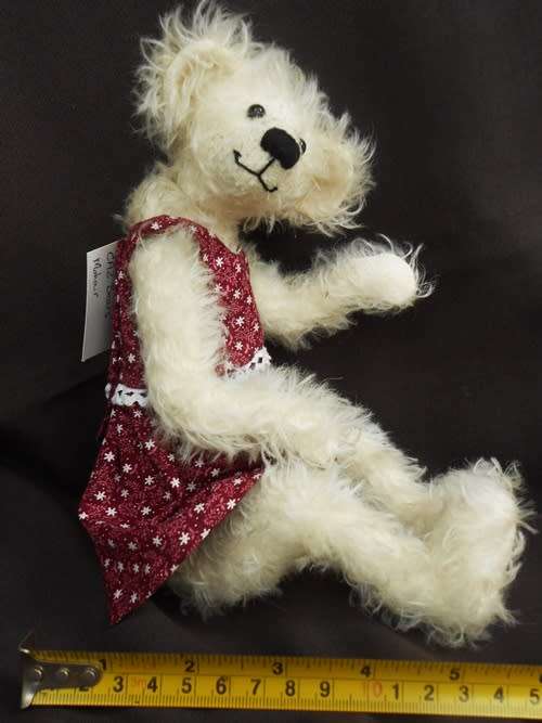Handmade Collectable Teddy Bear `Megan` made and designed by Soft sculpture artist Carol Casey