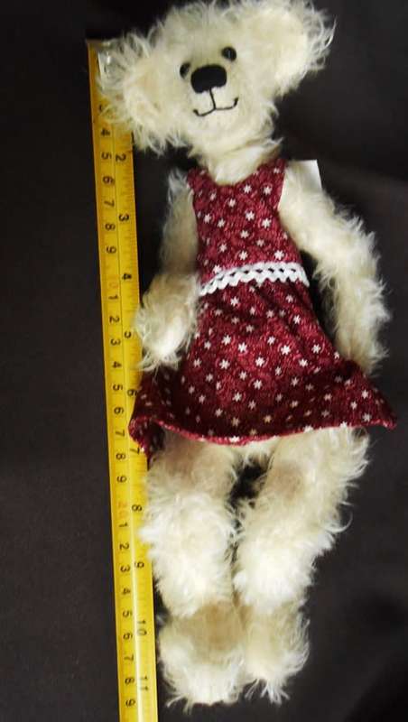 Handmade Collectable Teddy Bear `Megan` made and designed by Soft sculpture artist Carol Casey