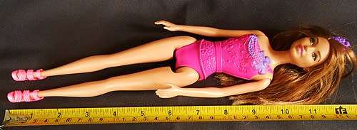 Barbie Princess Doll with brown hair and dress in fuchsia