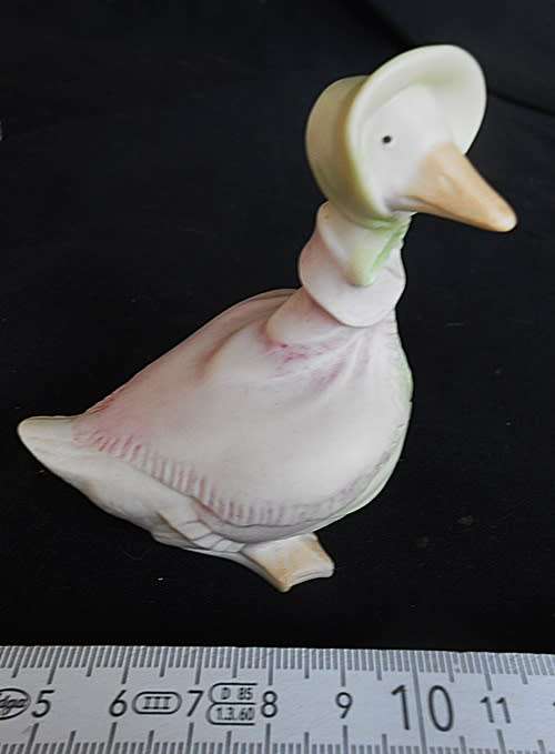 Collectable Tiny Porcelain figure of Jemima Puddleduck from the Beatrix Potter  Animal stories