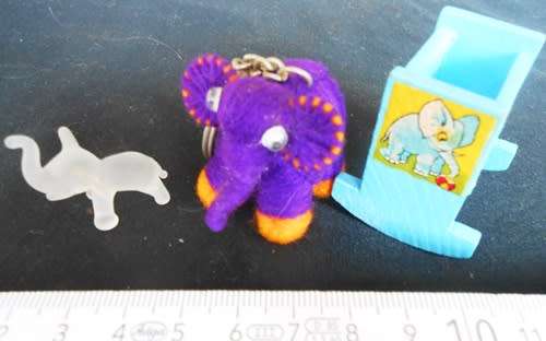 Three Elephant Themed Collectable Tiny ornaments for a dollshouse or a printers tray