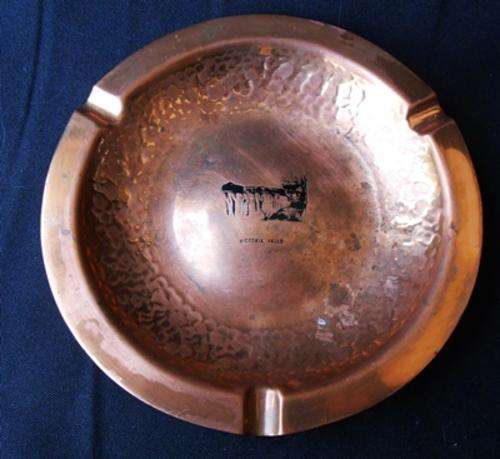 Vintage Copper Ashtray with Victoria Falls from Rhodesia