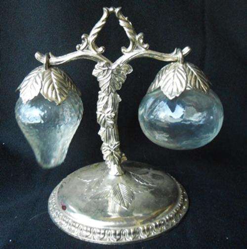 Salt and Pepper Condiment Set with glass fruit