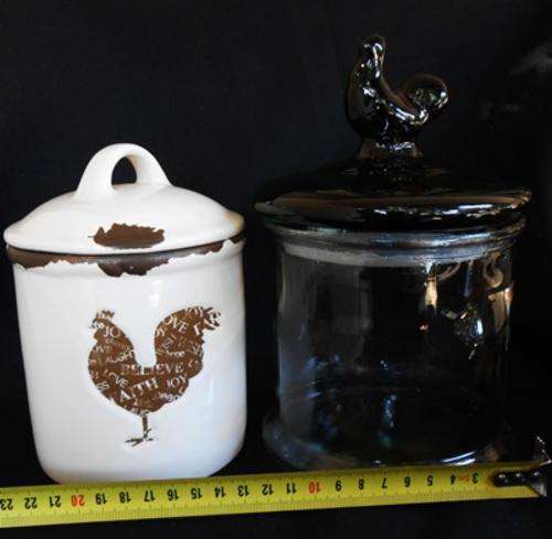 Two Containers for Kitchen with Chicken Theme.