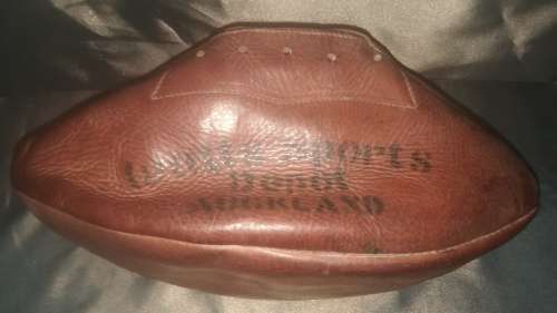 4th Rugby Test New Zealand vsSouth Africa 1949 WARATH Autographed Rugby Ball and Sports Memorabilia