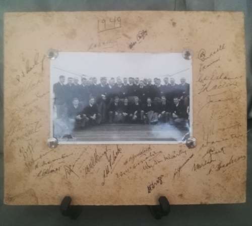 4th Rugby Test New Zealand vsSouth Africa 1949 WARATH Autographed Rugby Ball and Sports Memorabilia