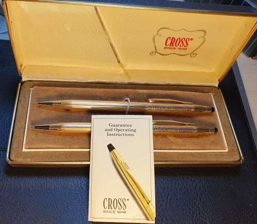 Cross Pen and Pencil Set in Original Box with booklet.
