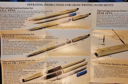 Cross Pen and Pencil Set in Original Box with booklet.