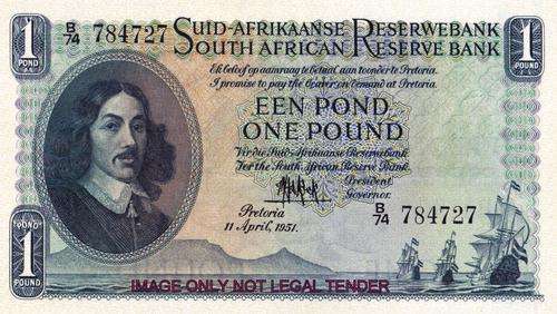 MH DE KOCK 2ND ISSUE 1 POUND AU. B74. Number may vary.