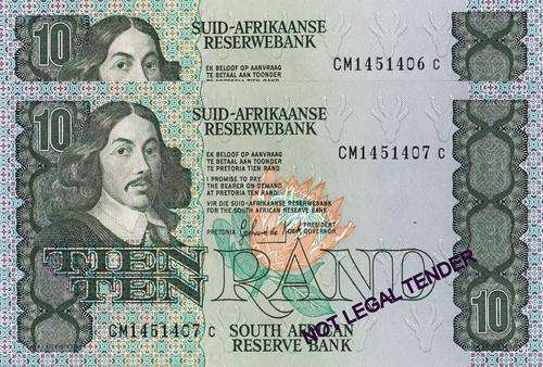 GPC de Kock 3rd Issue 2 x R10 in sequence UNC. One Bid for both.