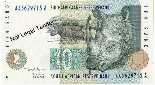 TT Mboweni ist Issue R10 AA Prefix in Perfect Uncirculated Condition. UNC