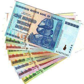 Zimbabwe Billions and Trillions set of 8 x 2008 Notes incl $100 Trillion.!!!!