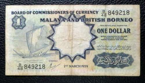 Malaya And British Borneo  1 Dollar 1959