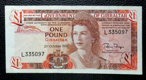 Gilbraltar £1 one pound 1986O