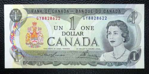 Canada One Dollars x2 in sequence  Lawson Bouey 1973 UNC