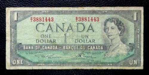 Canada  One Dollar !!Devil's Face!! 1954