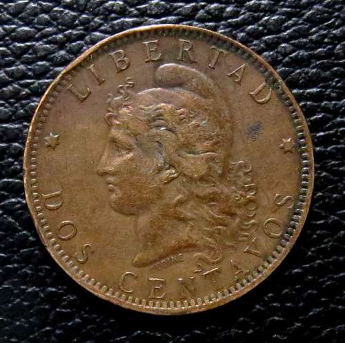 Argentina - 2 Dos Centavos Bronze Coin - 1885