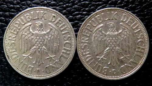 Germany 1 Mark 1956 and 1963 Bundesrepubliek Deutchland RARE!