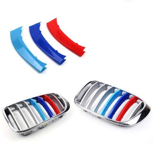 BMW E90 Motorsport 3 Colour Plastic Cover Stripes for front grille fins, 2009 to 2012, R230 per set